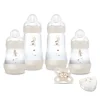 Coffret biberons naissance anti-colique sable (2*130 4*160 4*260 +1 sucette naissance et 1 boîte doseuse de lait )