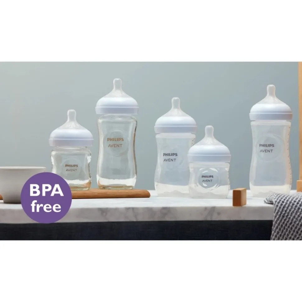 Coffret 3 biberons nouveau-né natural response et un goupillon scd837/12