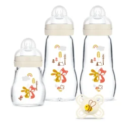 Coffret biberons verre lin