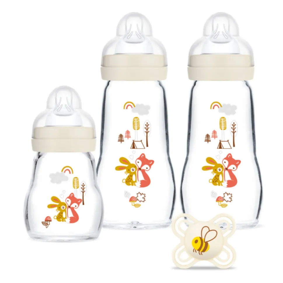 Coffret biberons verre lin