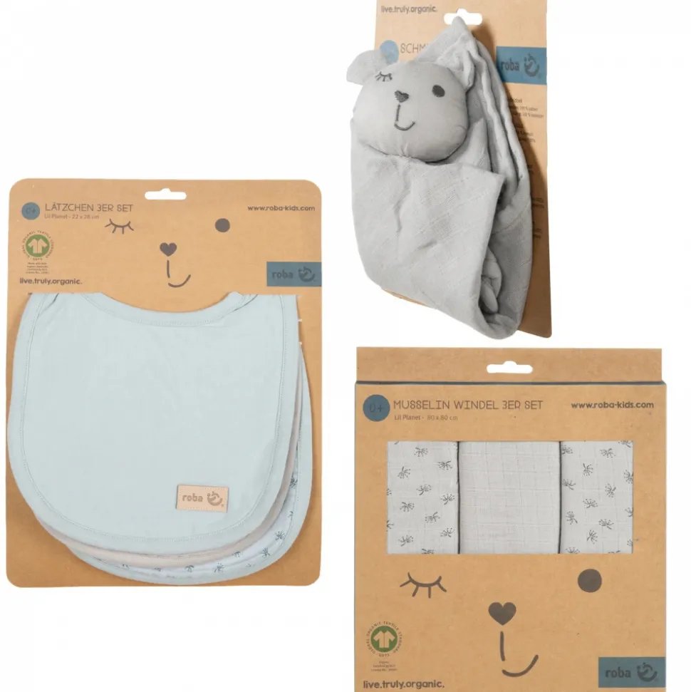 Coffret cadeau bébé lil planet gris argenté