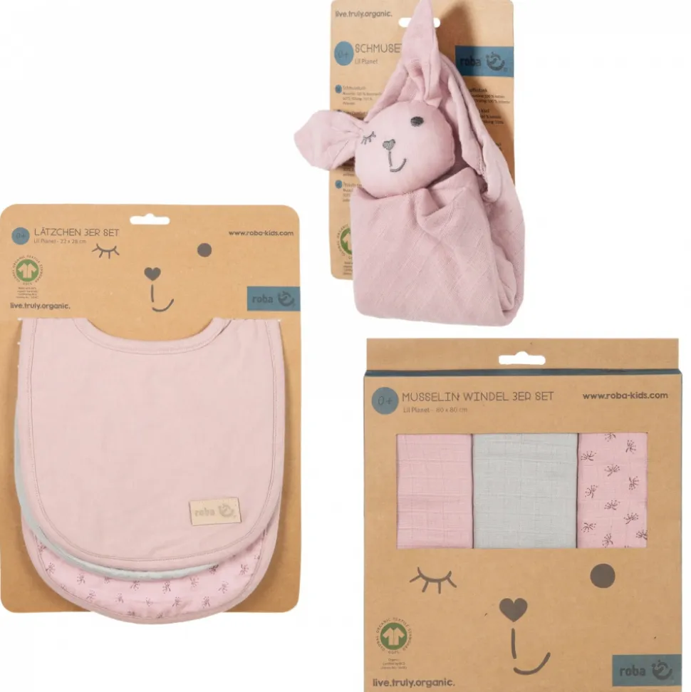 Coffret cadeau bébé lil planet rose/mauve