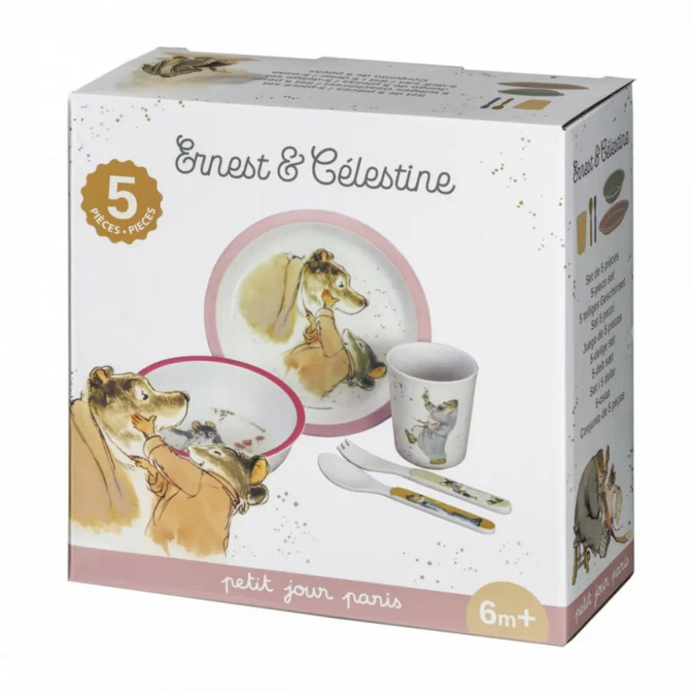 Coffret cadeau 5 pièces ernest et célestine rose