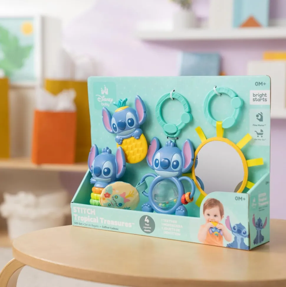 Coffret cadeau pour bébé avec 4 jouets stitch