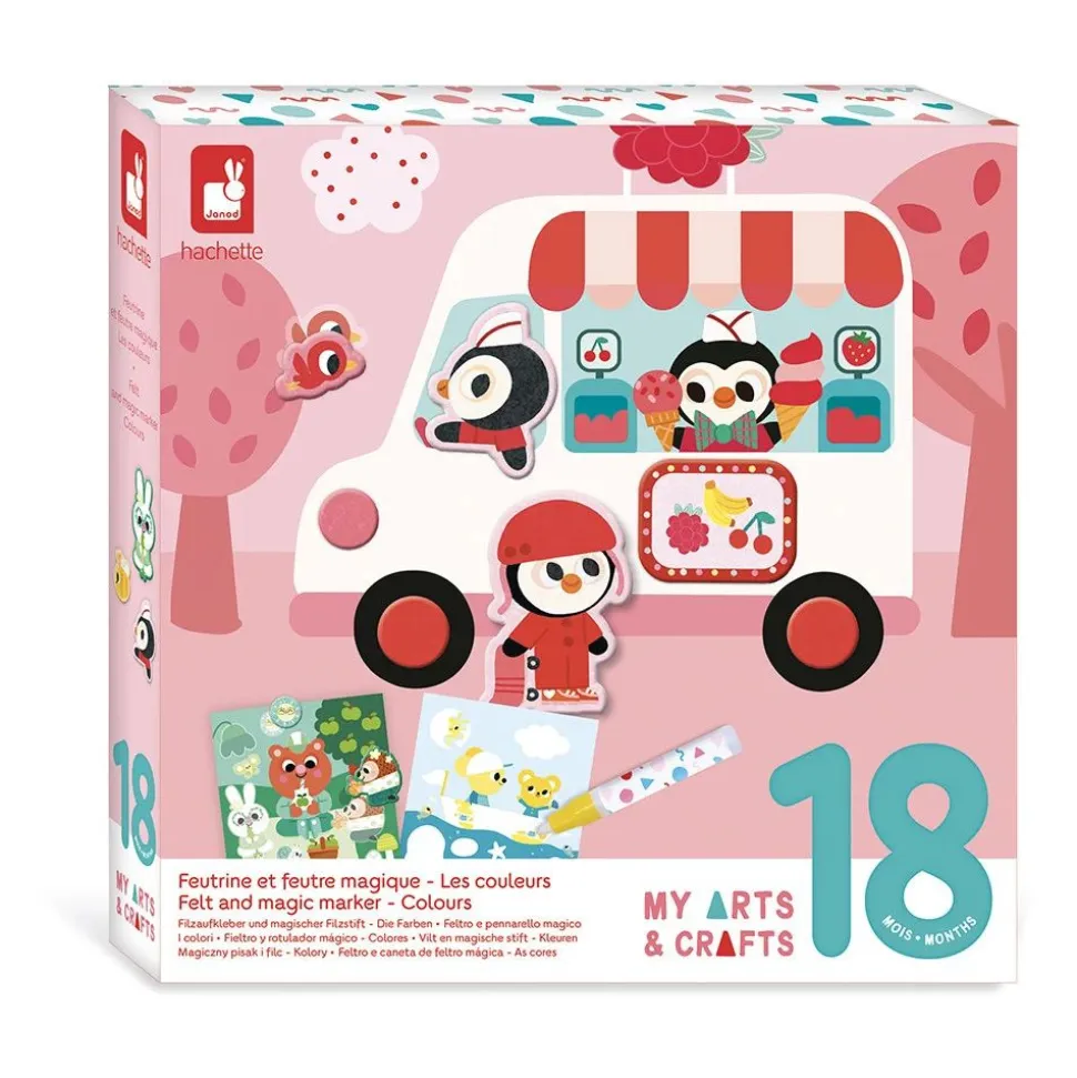 Coffret créatif pour enfant feutrine et feutre magique les couleurs