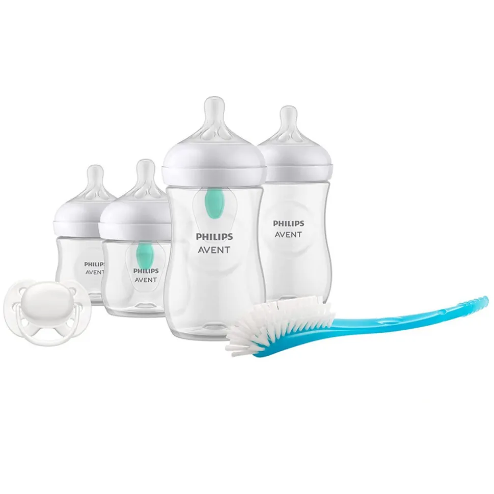 Coffret de 4 biberons natural response + 1 sucette ultra-douce 0-6 mois + 1 goupillon