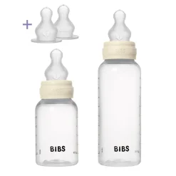 Coffret de 2 biberons + tétines silicone ivoire