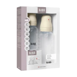Coffret de 2 biberons + tétines silicone ivoire