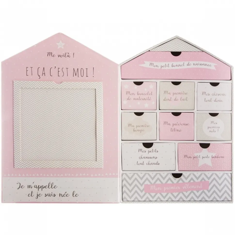 Coffret de naissance 10 tiroirs maison - modèle aléatoire