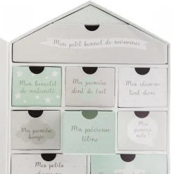 Coffret de naissance 10 tiroirs maison - modèle aléatoire