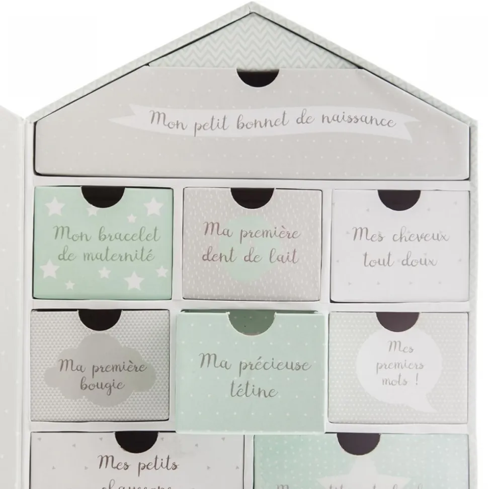 Coffret de naissance 10 tiroirs maison - modèle aléatoire