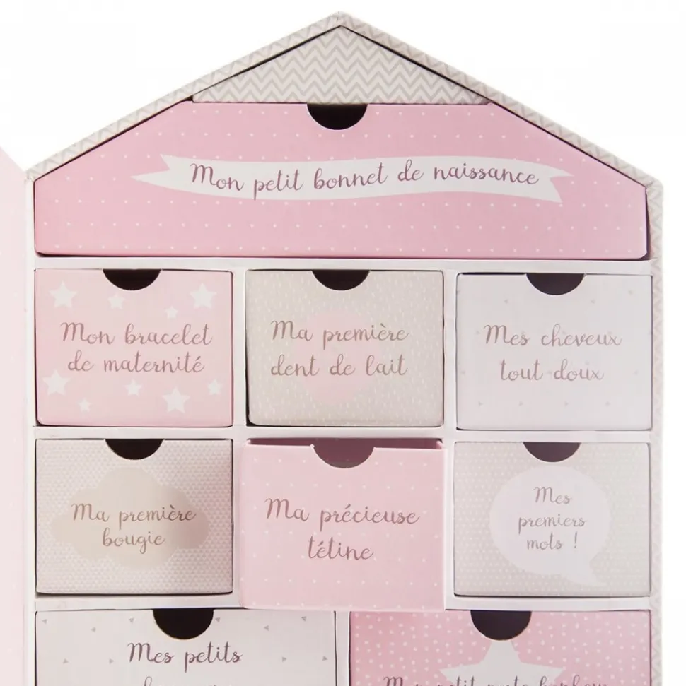 Coffret de naissance 10 tiroirs maison - modèle aléatoire