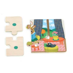 Coffret de 4 puzzles en bois - la maison