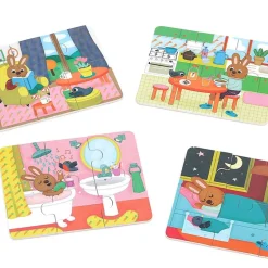 Coffret de 4 puzzles en bois - la maison
