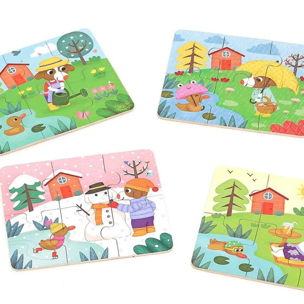 Coffret de 4 puzzles en bois - les 4 saisons