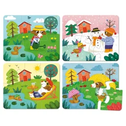 Coffret de 4 puzzles en bois - les 4 saisons