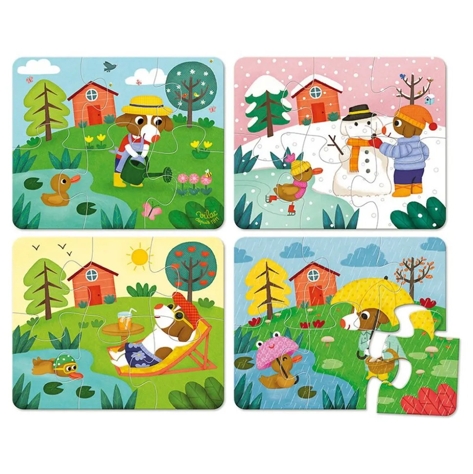 Coffret de 4 puzzles en bois - les 4 saisons