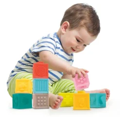 Coffret d'éveil sensoriel 6 balles et 6 cubes souples