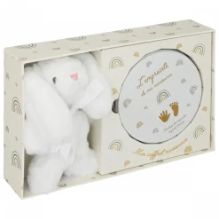 Coffret naissance boîte à empreinte + peluche