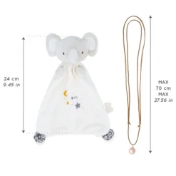 Coffret naissance doudou et collier bola elephant