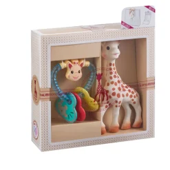 Coffret naissance prêt à offrir sophie la girafe et hochet coeur