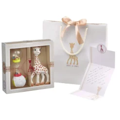 Coffret naissance prêt à offrir sophie la girafe + hochet soft maracas