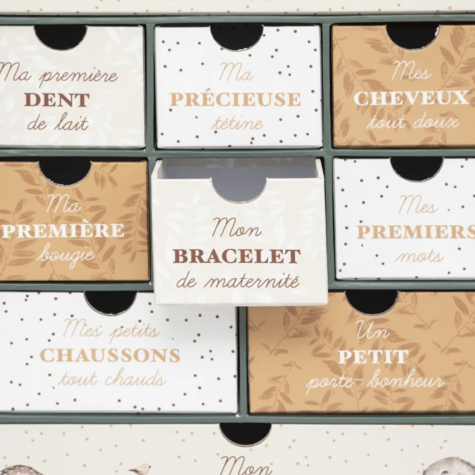 Coffret naissance 10 tiroirs forêt