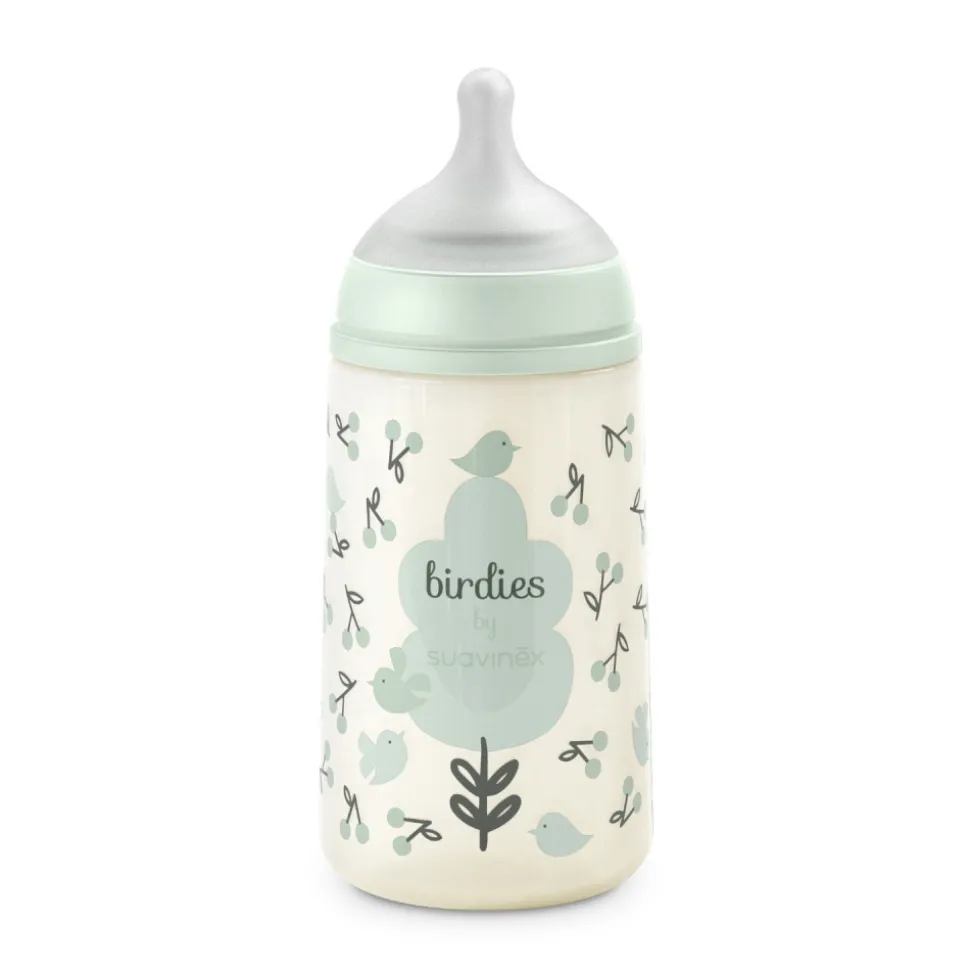 Coffret nouveau-né bébé birdies avec biberons et sucette sx pro vert