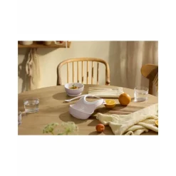 Coffret repas avec bavoir gris clair