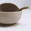 Coffret repas bébé 2 pièces silicone sable et caramel