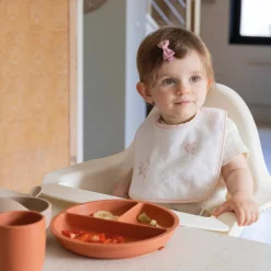 Coffret repas bébé 4 pièces silicone terre de sienne & sable