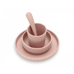 Coffret repas bébé silicone pale pink