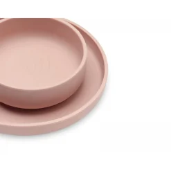 Coffret repas bébé silicone pale pink