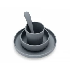 Coffret repas bébé silicone storm grey
