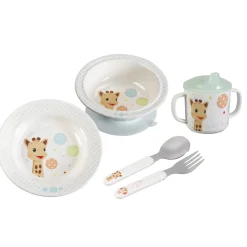 Coffret repas melaminé bleu sophie la girafe