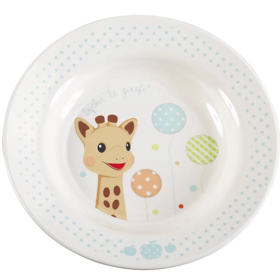 Coffret repas melaminé bleu sophie la girafe