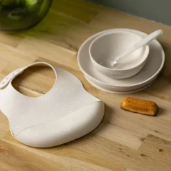 Coffret repas 4 pièces avec bavoir argile/etoiles