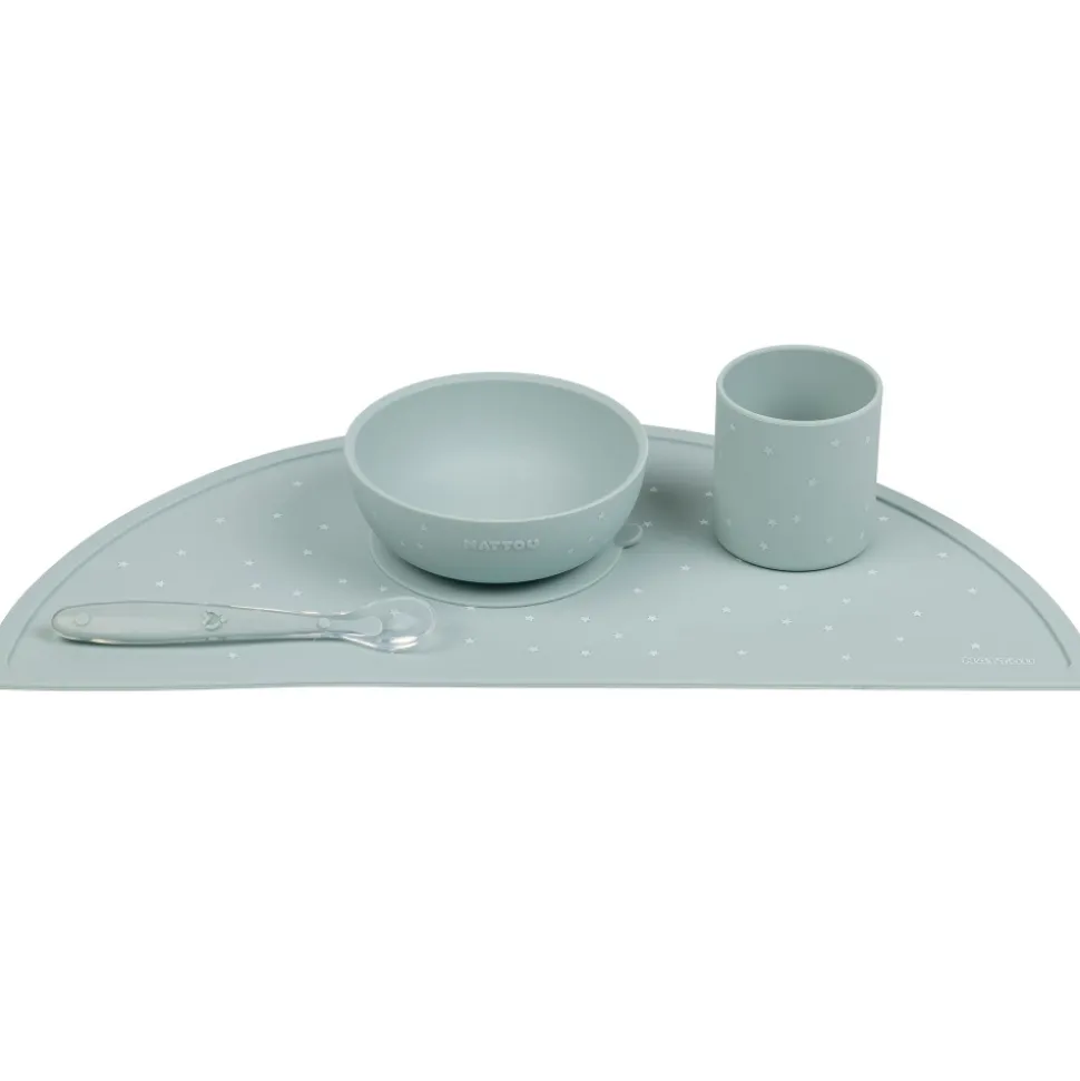 Coffret repas 4 pièces en silicone vert /etoile