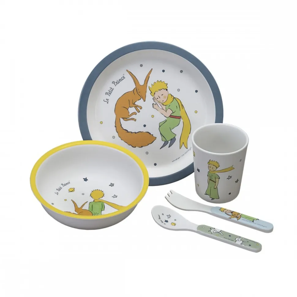 Coffret repas 5 pièces le petit prince - bleu