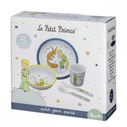 Coffret repas 5 pièces le petit prince - bleu