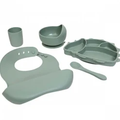 Coffret repas 5 pièces silicone dino