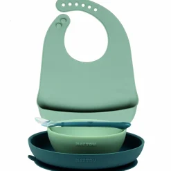 Coffret repas silicone lapidou tons de vert