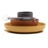 Coffret repas silicone lapidou ocre/brique/gris
