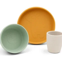 Coffret repas ventouse lalee vert/moutarde/sable