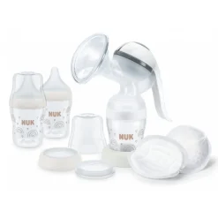 Coffret tire lait manuel perfect match + 3 biberons 150 ml + coussinets d'allaitement