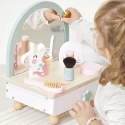 Coiffeuse de table en bois pour enfant licorne
