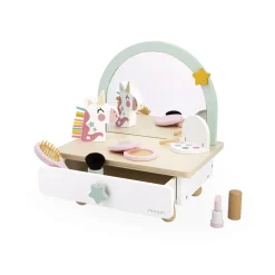 Coiffeuse de table en bois pour enfant licorne