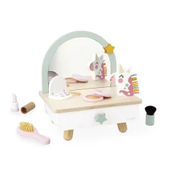 Coiffeuse de table en bois pour enfant licorne