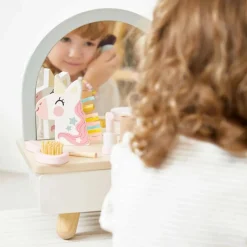Coiffeuse de table en bois pour enfant licorne