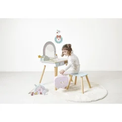Coiffeuse en bois pour enfant licorne